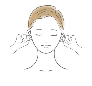 耳をぐるぐる回すイラスト
